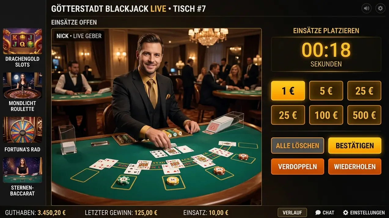 Live Dealer Tische — Auswahl bei Eldorado